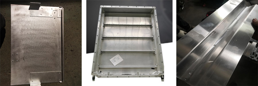 鋁柜門點焊樣品，電池鋁箱點焊樣品，鋁工具箱點焊樣品