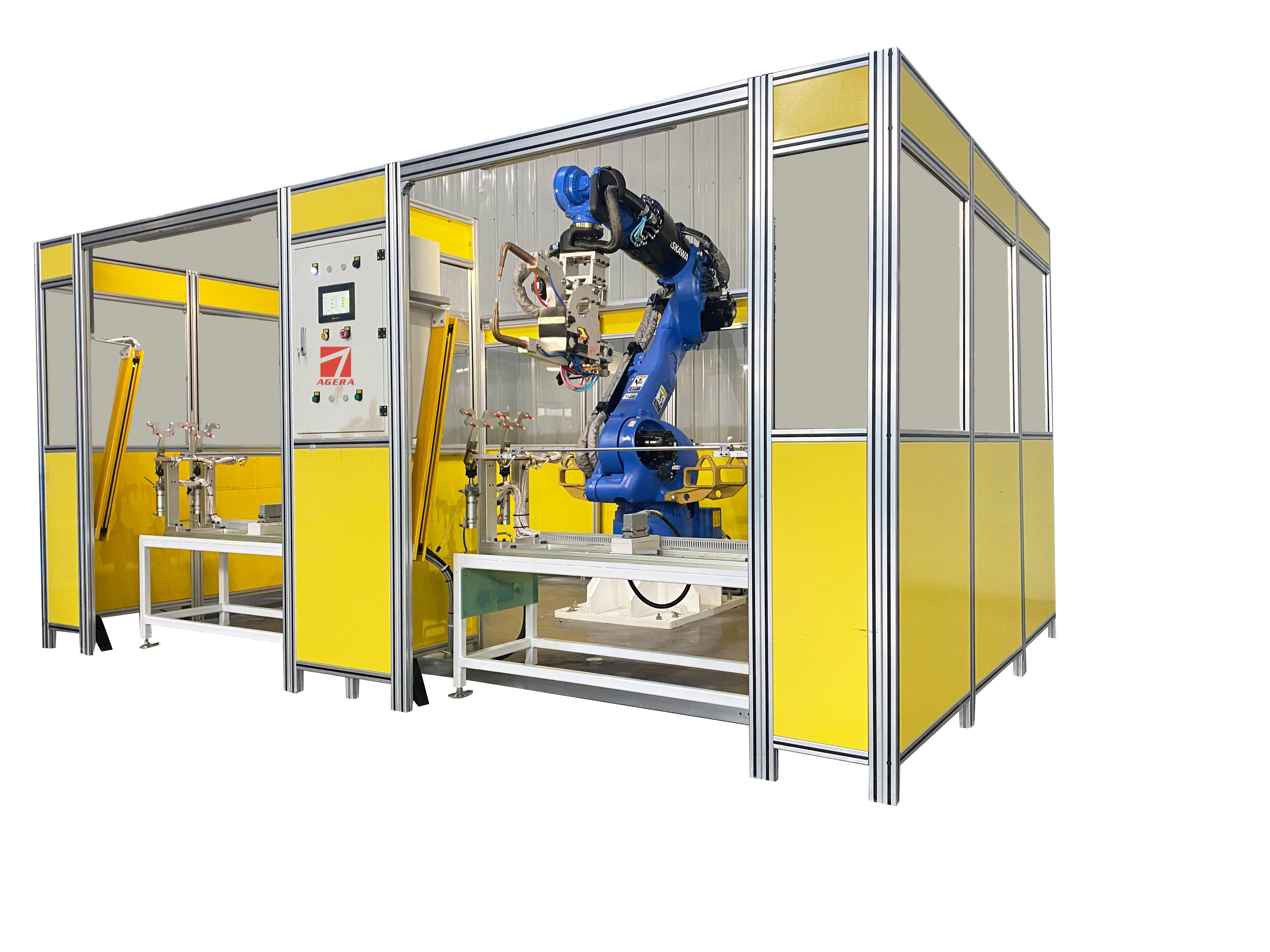 空調(diào)底板機器人點焊工作站項目介紹 空調(diào)底板機器人點焊工作站項目介紹