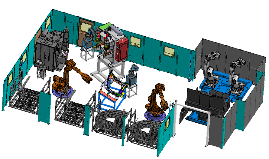 一體成形門(mén)環(huán)凸焊機(jī)方案布局