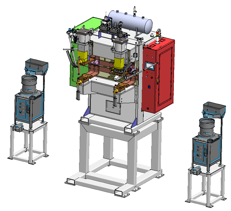 一體成形門(mén)環(huán)凸焊機(jī)焊接工位