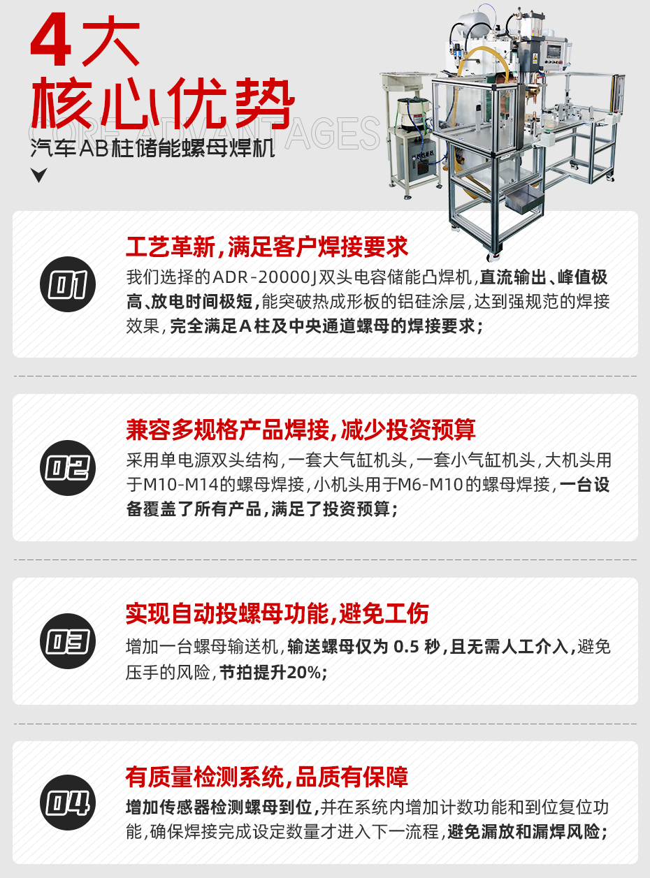 汽車AB柱儲(chǔ)能螺母焊機(jī)核心優(yōu)勢(shì)