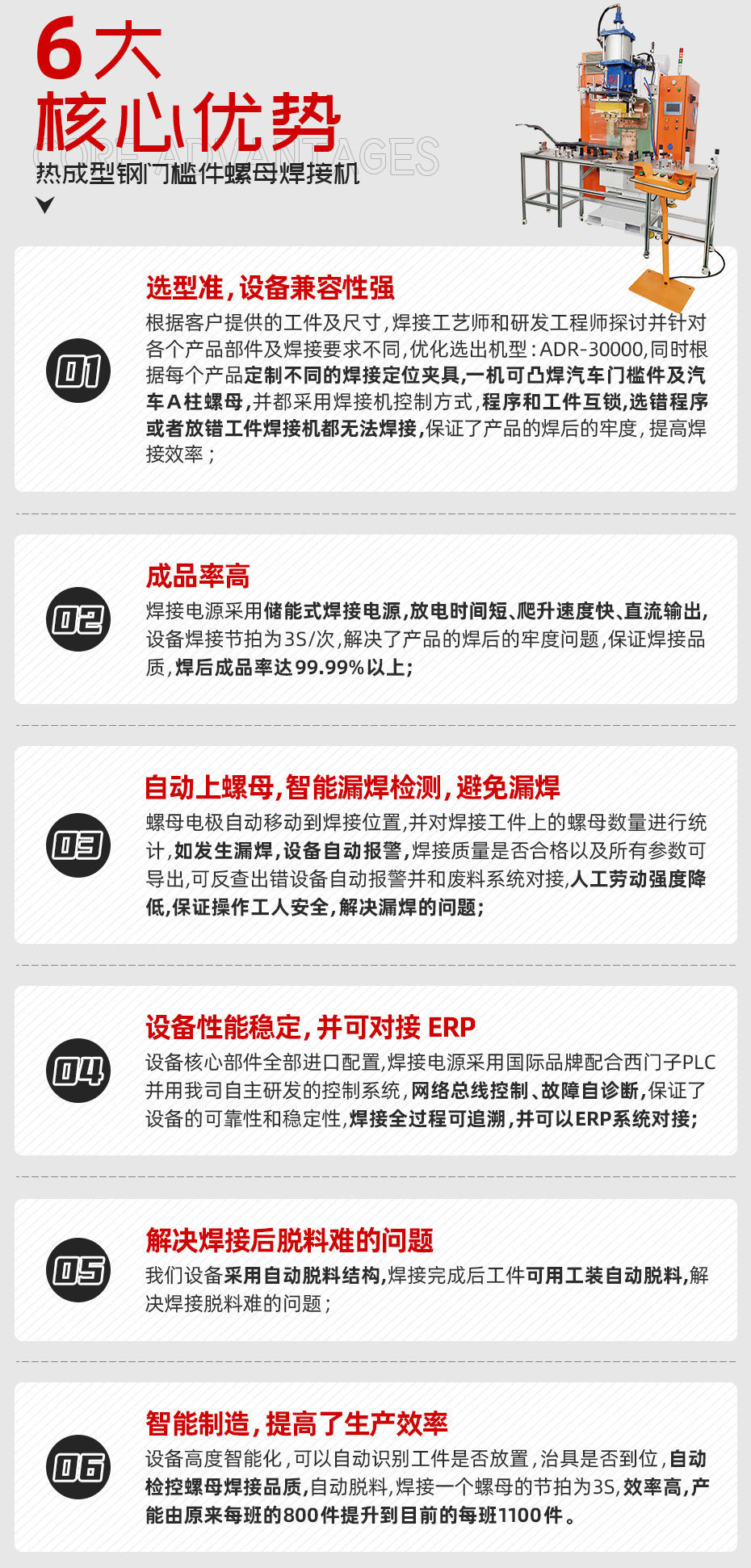 熱成型鋼門(mén)檻件螺母焊接機(jī)核心優(yōu)勢(shì)