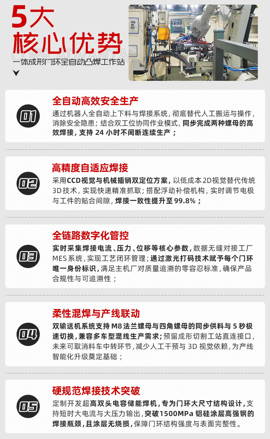 一體成形門環(huán)全自動(dòng)凸焊工作站詳情核心優(yōu)勢