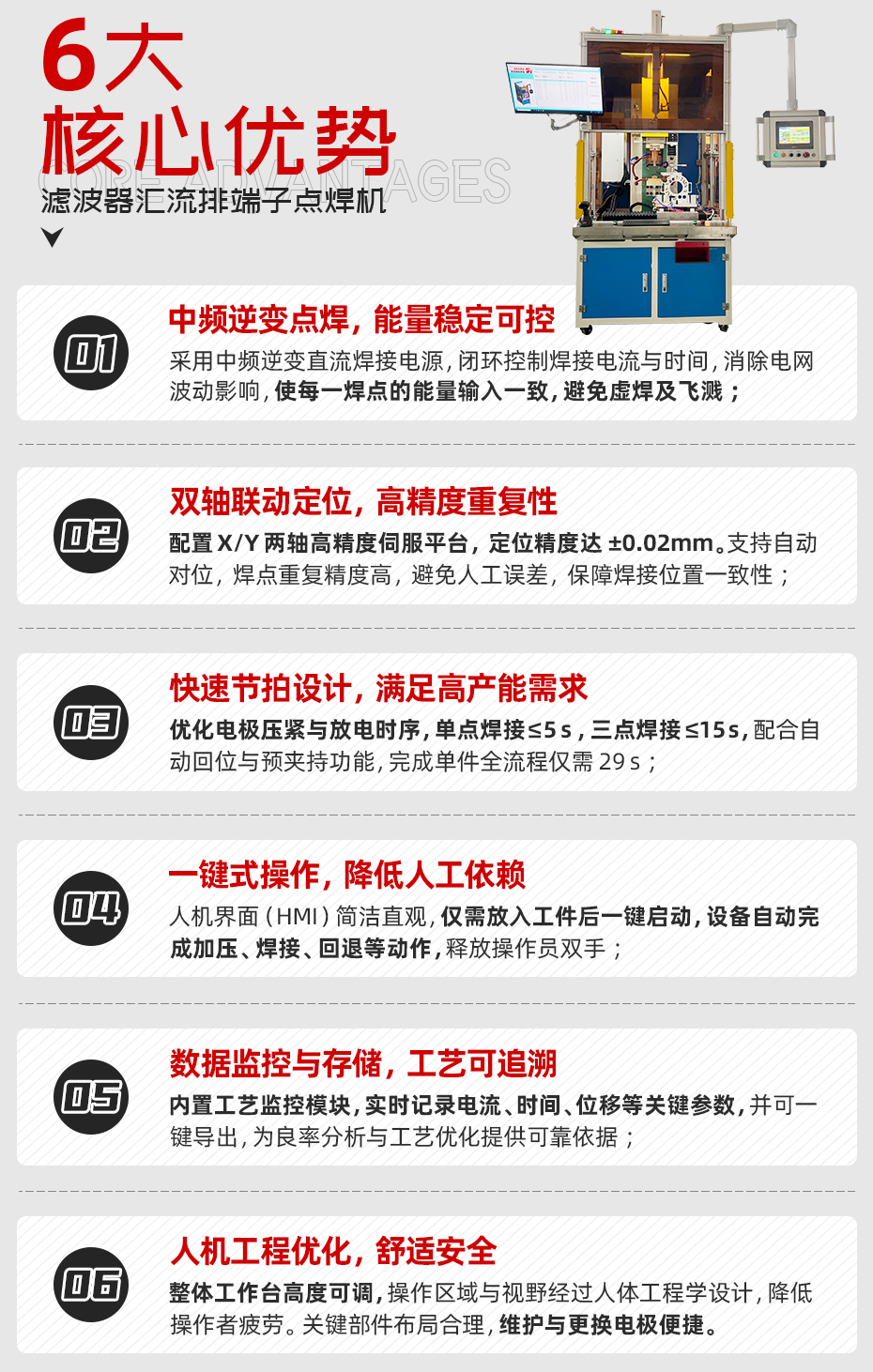 濾波器匯流排端子點(diǎn)焊機(jī)詳情核心優(yōu)勢(shì)